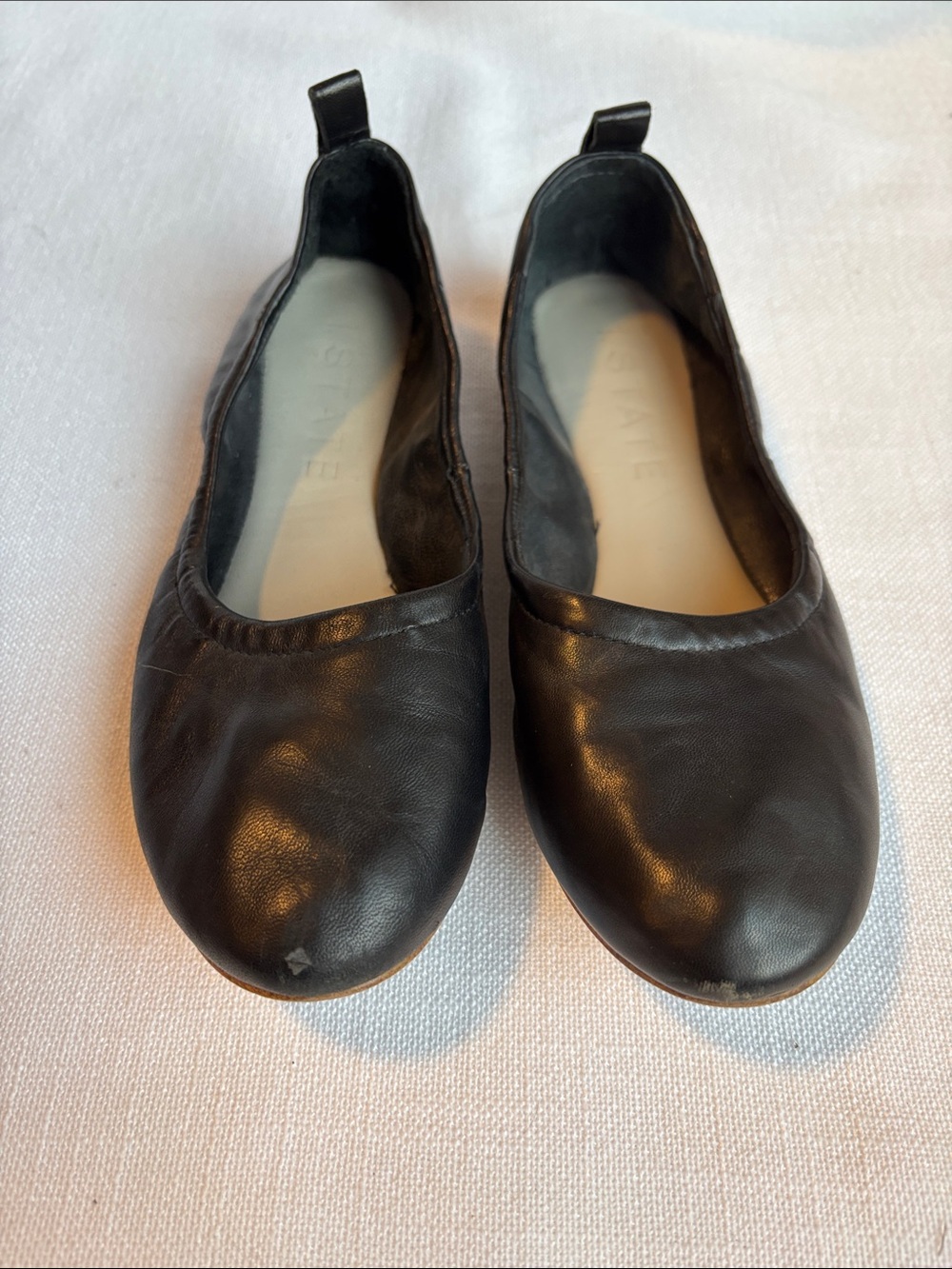 1. State Black Leather Ballet Flats with Pull Tab -GB2sku